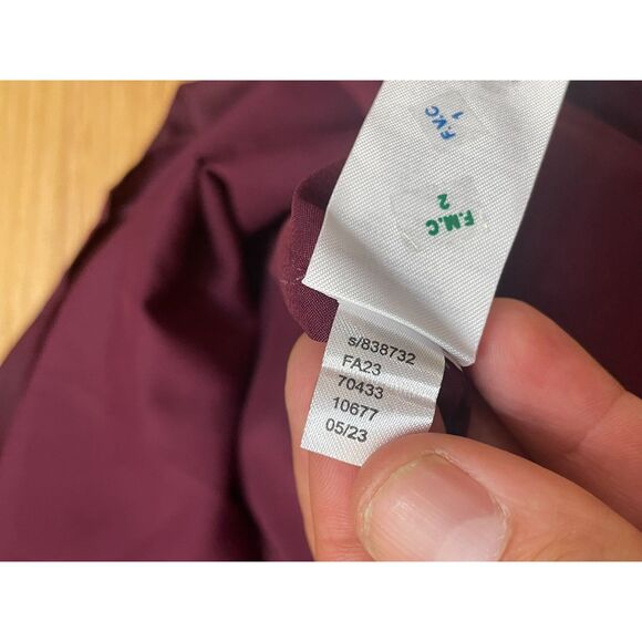 Ann Taylor Women's Dress Fit & Flare Jacquard Flutter Sleeve 18 Maroon Floral - Picture 3 of 11